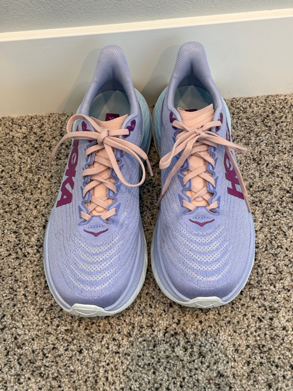 Hoka Mach 5  profly+ Women's Lavender Running Shoes with Pink Laces size 9.5 - Picture 4 of 6